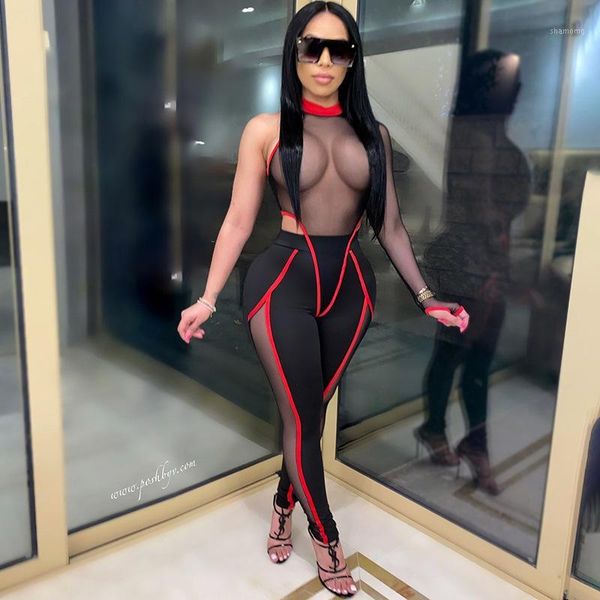 

gym clothing 2021 arrival women transparent one shoulder summer stripe rompers womens jumpsuit female online shopping1, White;black