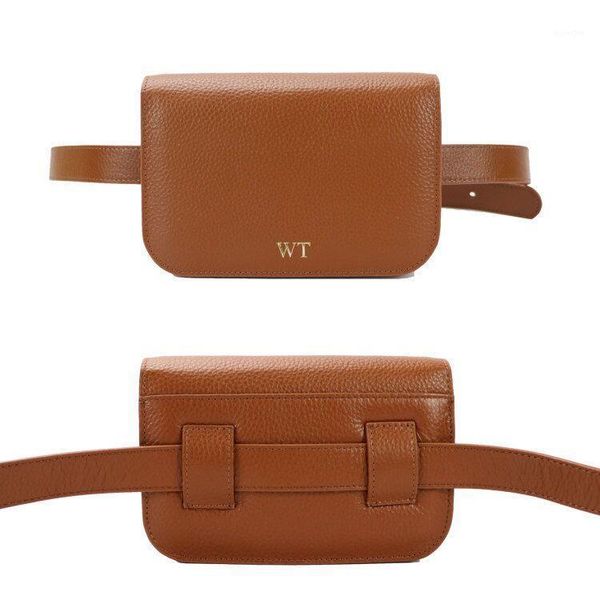 

women customized genuine leather waist bag lady fanny bag fashion waist belt1