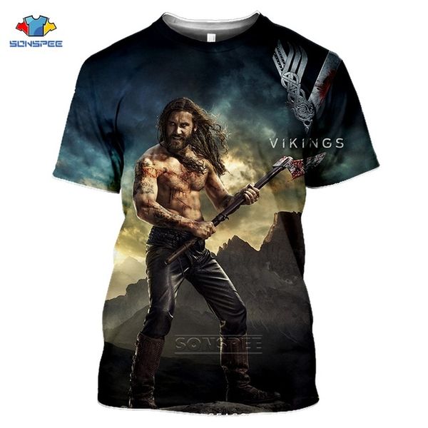 

tv series vikings ragnar lothbrok homme summer black oversize 3d print shirts hippie oversized humor men clothing