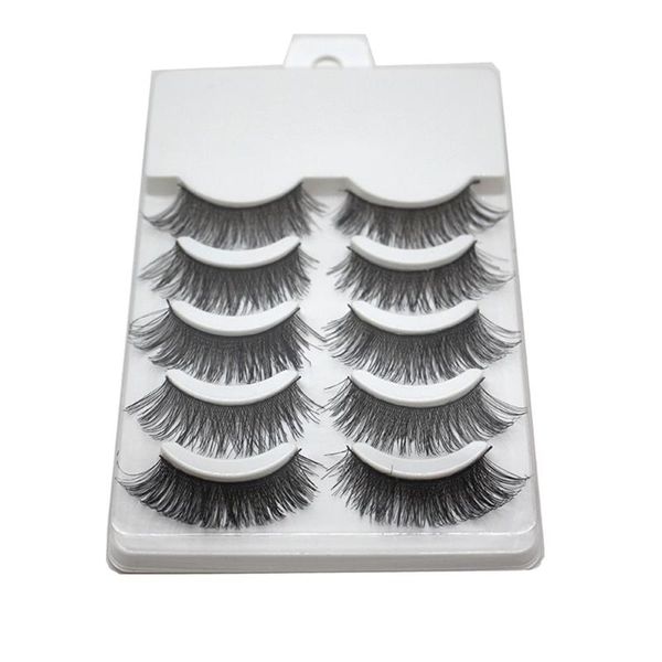 

5 pairs/set handmade charming soft makeup cross thick black long false eyelashes natural fake eye lashes extension tools