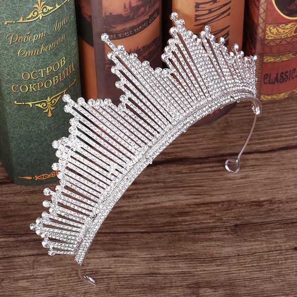 

silver color rhinestone crystal wedding crown bride tiaras and crowns queen diadem bride crown bridal hair jewelry accessories, Slivery;golden