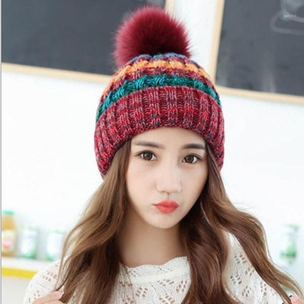 

2020 fashion imitation mink plush knitted hat autumn and winter sweet and cute pure color hat female british retro woolen1, Blue;gray