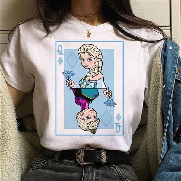 

fun cartoon playing card printing t shirt ladies t shirt fashion t shirt women summer tee harajuku 90s cute, White