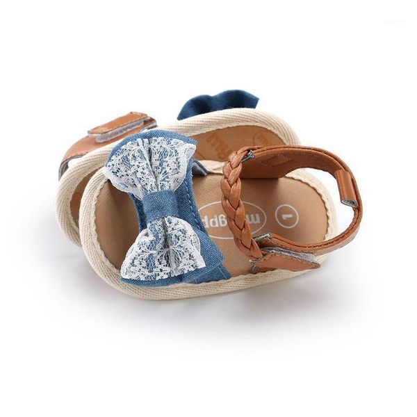 

baby girls summer beach soft sole infant princess flats lace striped dotted bowknot toddler non-slip walking crib shoes1