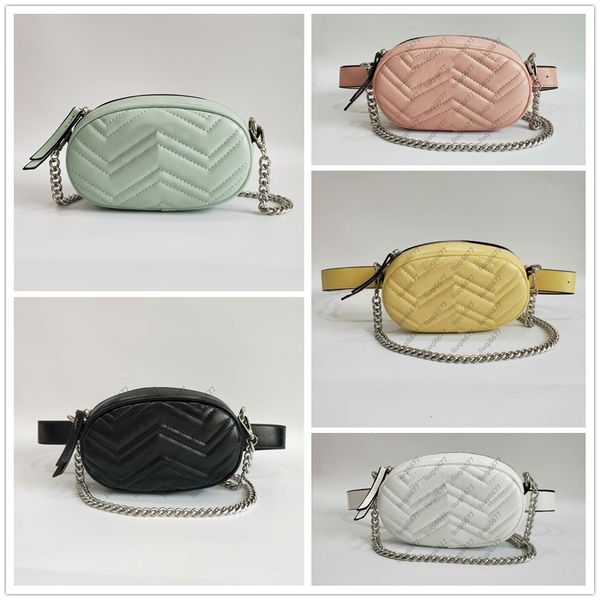 

wholesale new fashion pu leather handbags women bags fanny packs sliver chain waist bags handbag lady belt chest bag 5 colors