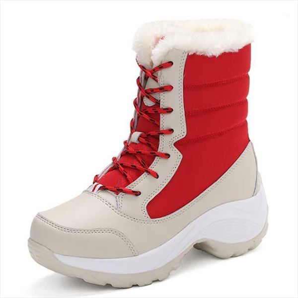

boots winter 2021 plush high women shoes lace up snow fur keep warm fashion cotton wholesale price in stock1, Black