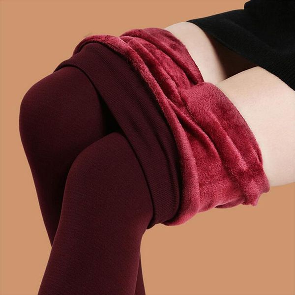 

toivotuksia 200g winter new high elastic ladys leggings warm leggings colorful pants skinny for women winter seamless, Black