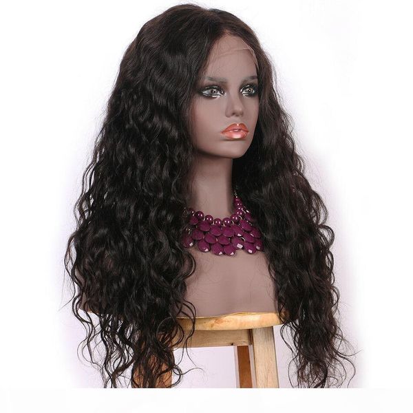 

13x6 lace front wigs human hair loose wave pre-plucked hairline with baby hair 130% density for black women natural color 16 inch, Black;brown