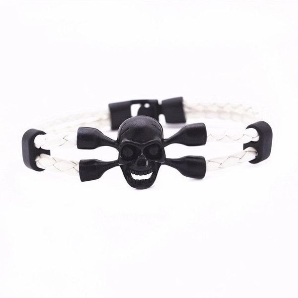

2017 sellingfashion skull leather bracelet for man leather bracelets knighthood charm skeleton bracelets bbypll alice_bag