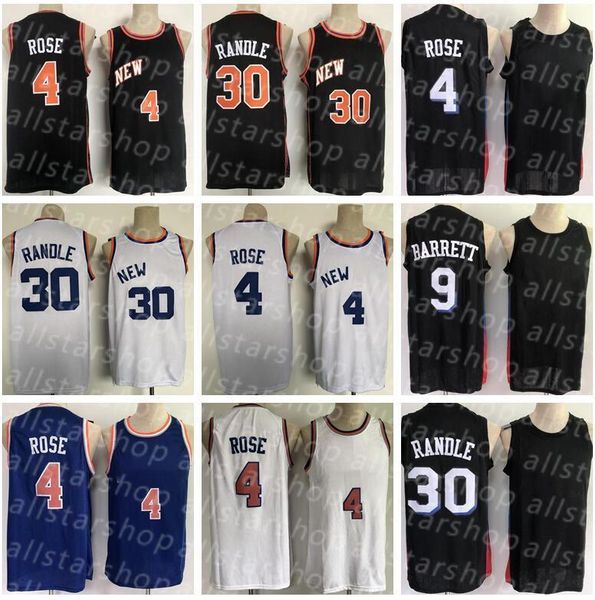 

2022 newmen youth s-2xl basketball jerseys derrick 4 rose 30 julius randle 9 rj barrett 2021-22 city white 75th jerseyquality, Black;red