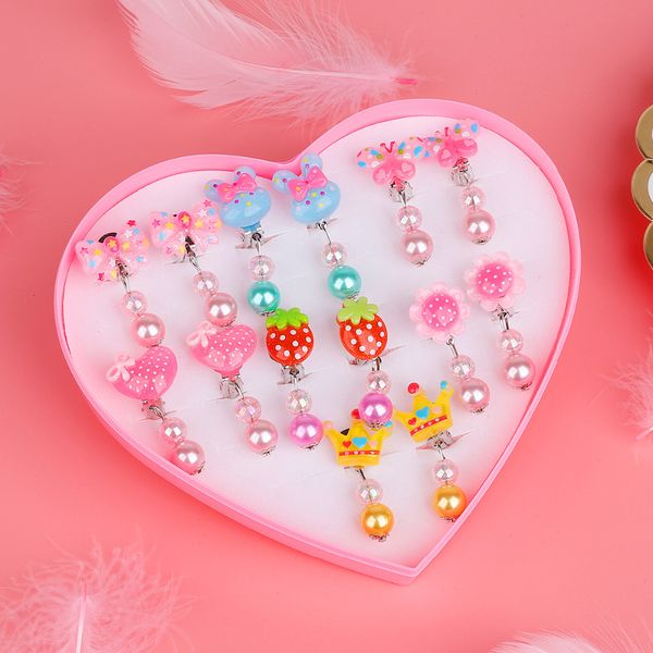 

7 pair korean style creative cartoon animal lovely baby hairpins kitty cat ear clips kids clip earring for girls, Black