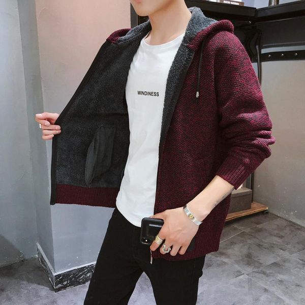 

autumn and winter knitted cardigan men's korean version trend sweater jacket 2020 new sweater men, White;black