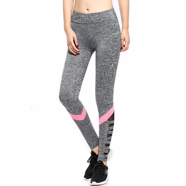 

2020 new fashion women sport pants push up gym sport leggings women running skinny joggers patchwork mesh leggings, Black