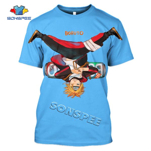 

summer men naruto boruto anime pullover 3d print shirts kawaii humor anime men clothing
