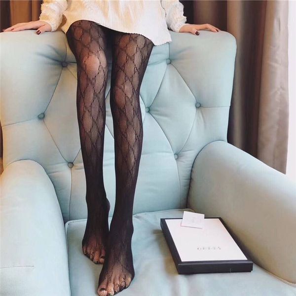 

black long stockings women fashion thin lace mesh tights soft breathable classic hollow letter tights women's stockings