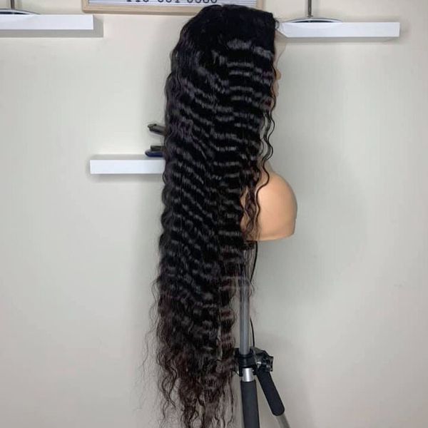 

bouncy curly 13x6 lace part wig for black women long middle part natural hairline indian hair wigs with baby hair, Black;brown