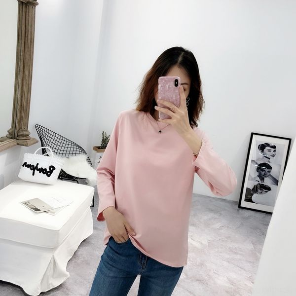 

ewabe zc1703 основной t8fz7 упругая четыре цвета с длинным рукавом пальто topt футболки дна рубашки топ хлопка случайные женщин, White