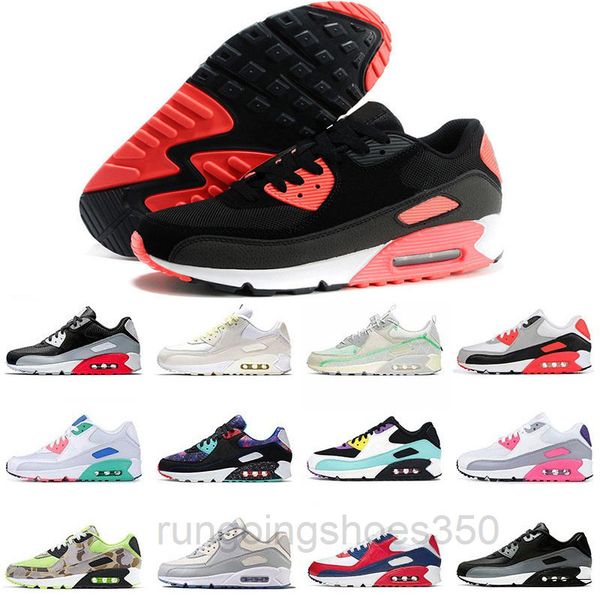 

2021 air cushion 90 casual shoes mens womens black white air90 classic air designers trainer jogging sports shoes khk6
