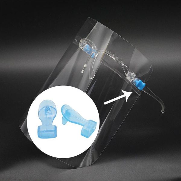 

2020 selling clear frame protective face shield visor reusable goggle face visor transparent anti-fog layer protect eyes from oil splash