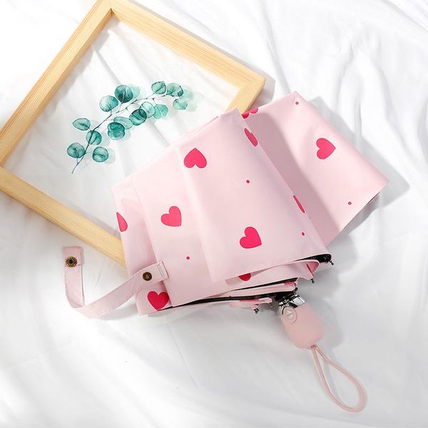 

сердце 5 fold matic ув защита складной зонтик милый черный покрытие ladies вс зонтик портативный карманный от дождя u6b bbysau wrhome