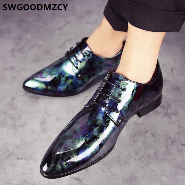 

coiffeur elegant shoes for men pointed mens party shoes evening dress patent leather men formal wedding dress 2020 ayakkab, Black
