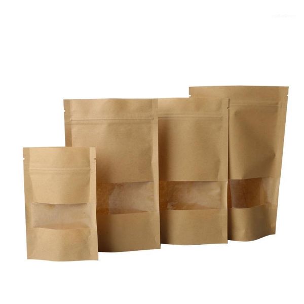 

gift wrap 10pcs kraft paper bag self sealing coffee seeds sweets packaging bags sealable pouch1