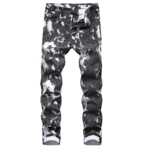 

men's jeans 2021 men casual coated slim straight biker pants male denim trousers plus size 7xl w1650, Blue