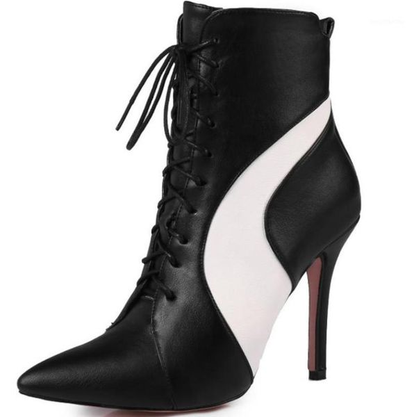 

boots autumn and winter fine pointed front tether high heels boots,1, Black