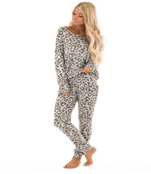 

klngb 2019 leopard print suitfa uitnew suitfashion one-shoulder casual suit 2019 leopard print women's sale suitnew wome, Gray