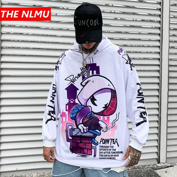 

men's hoodies & sweatshirts harajuku hoodie sweatshirt mens hip hop cartoon print pullover streetwear casual fashion clothes autumn 202, Black