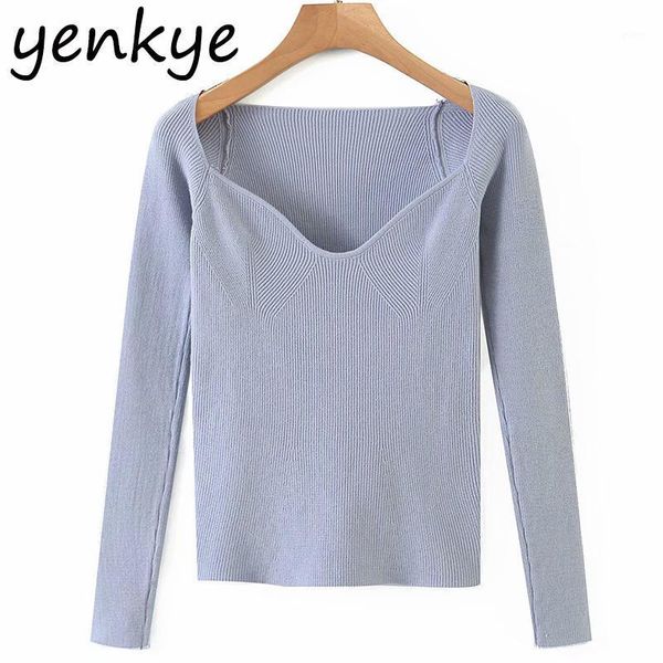 

fashion women candy-color knit blouse v neck long sleeve slim basic autumn blouses streetwear xds67591, White