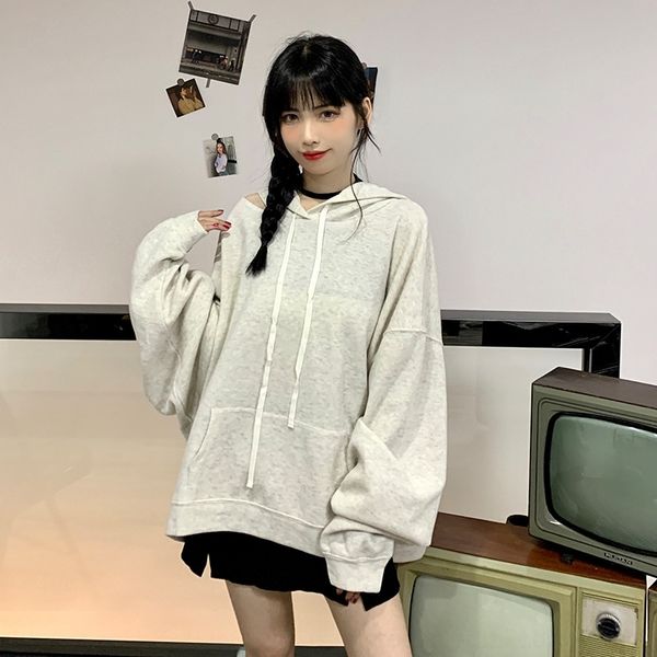 

mzvdp 2020 bfstyle long-sleevedshoulder women's ins style student loose slimming korean new sweatersweater sweater fashion kmyqw, Black