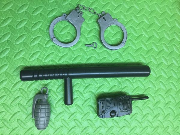 

bn2os police hat grenade clothing accessories children's police plastic set grenade accessories baton handcuffs sttpz walkie-talkie toy