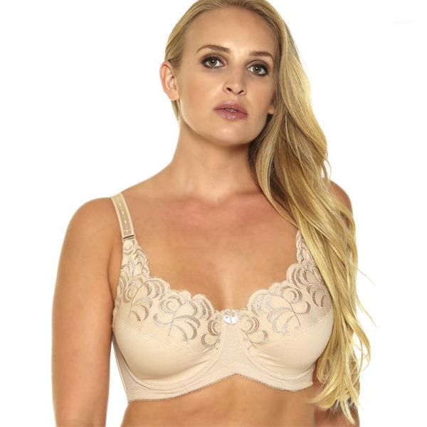 

bras miaoersidai embroidery cotton minmizer bra women everyday plus size 1053a comfortable lingerie 36-46 c-g1, Red;black