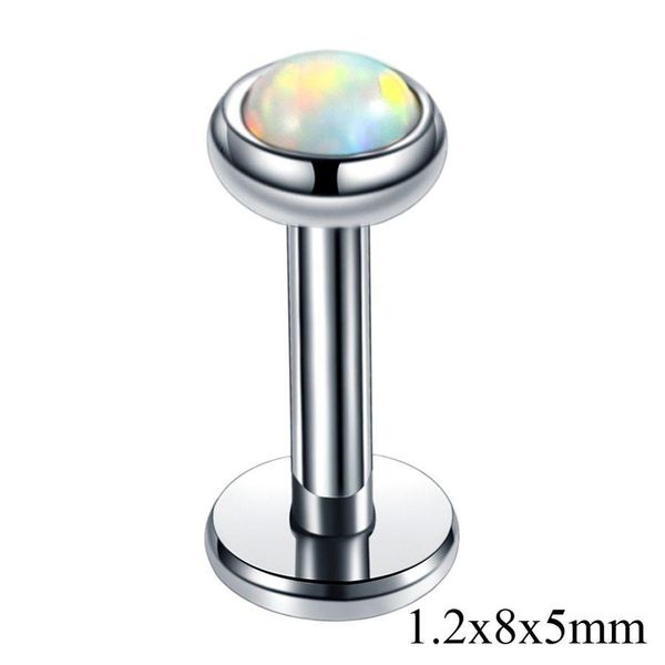 

new arrival opal stone nose stud septum clicker rings opal ball closure lip ear tragus piercing belly rings earring jewelry q sqcpyw, Silver