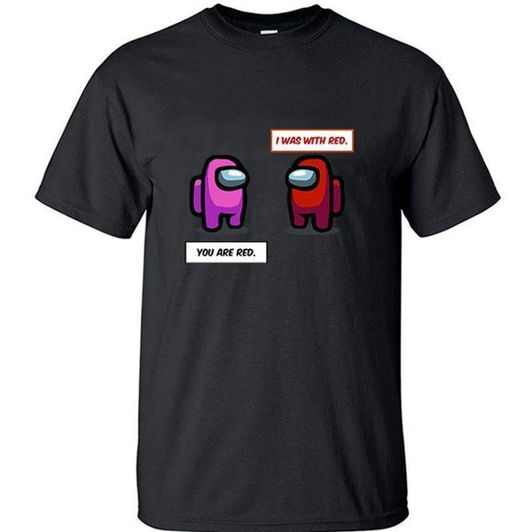 

among us funny convo t shirt for men impostor tshirt cotton graphic shirts t-shirt camisas summer short sleeve streetwear, White;black