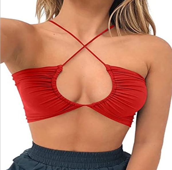 

da 2494b 2021 drawstring straps strapless halter neck wrap, White;black