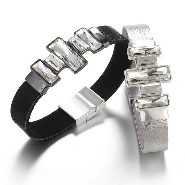 

flashbuy кристалл сияющий широкий браслет для женщин мода ювелирные изделия кожа geomestric шарма сплава wrap браслеты аксессуары qyldps, Golden;silver