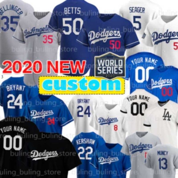 

муки беттс кори сигер доджерс бейсбол джерси bryant энрике хернандез cody bellinger clayton kershaw max muncy лос-анджелес на заказ, Blue;black