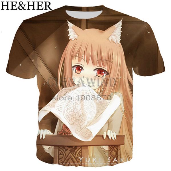 

new anime spice and wolf cute girl favorite 3d print shirts plus size aesthetic horror men clothing