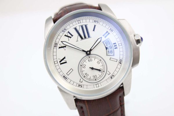 

new fine quality automatic mechanical glass back watch calibre men's watch silver stainless belt men's wristwatch, Slivery;brown