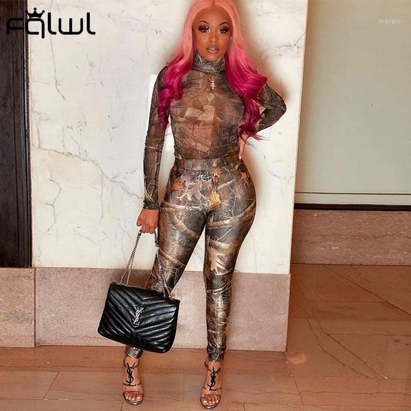 

fqlwl print streetwear outfits mesh two 2 piece set women matching sets ladies tracksuit female bodycon t shirt leggings1, Gray