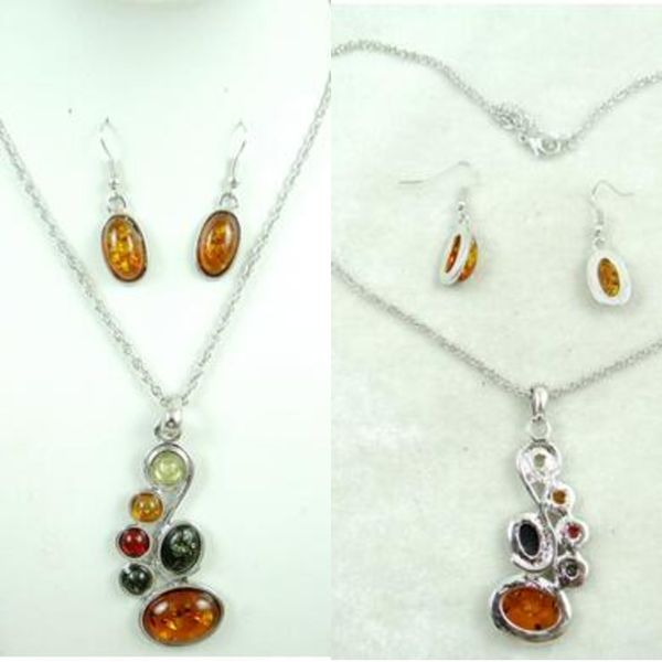 

wholesale fashion natural precious modernist teardrop golden honey pressed ambers jewelry making necklace, Silver