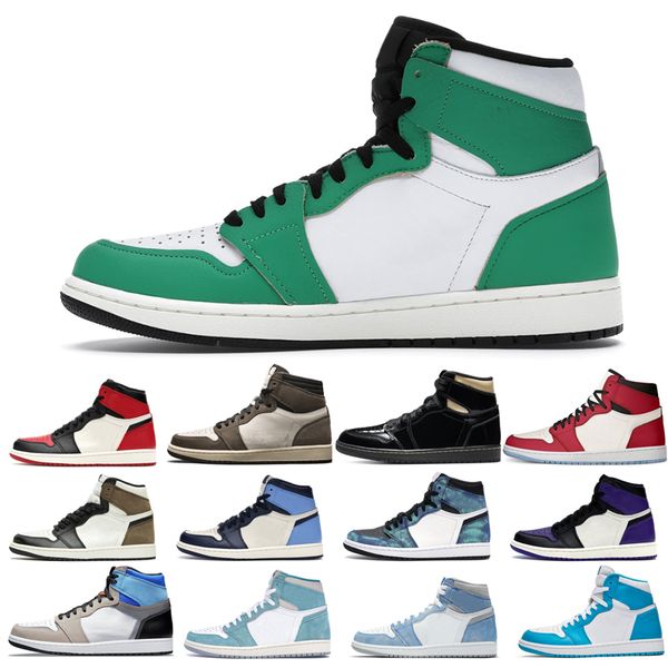 

2022 1s man's basketball shoes turbo green unc dark mocha obsidian tie dye court purple bred toe jack chicago twist university blue cla