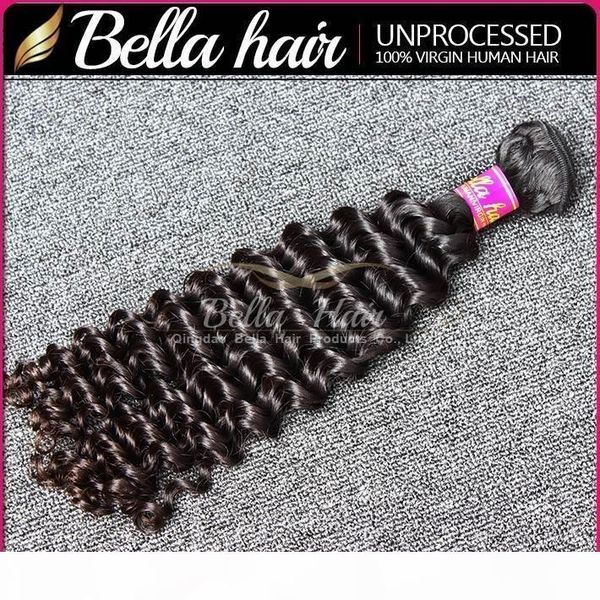 

8~30inch peruvian human hair weft 3 pcs lot unprocessed deep wave wavy natural color hair bundles ing, Black
