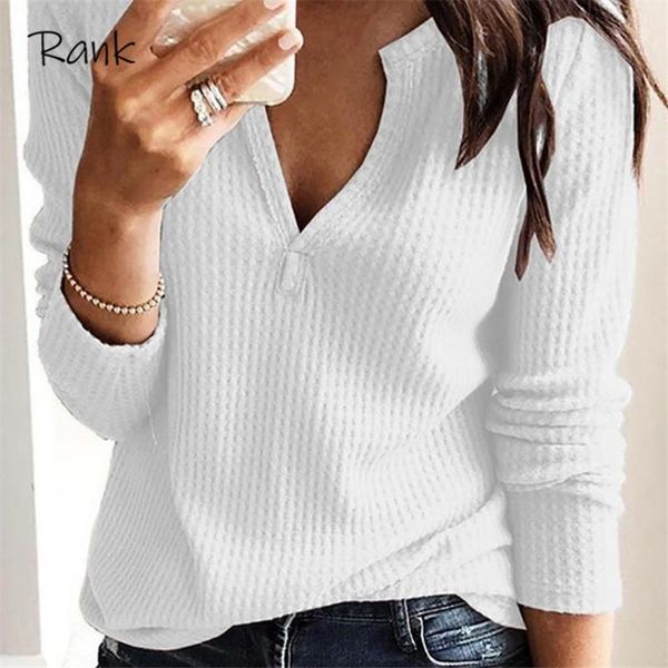 

women's t-shirt women clothing autumn spring basic t shirt fashion long sleeve v-neck casual slim elegant lady, White