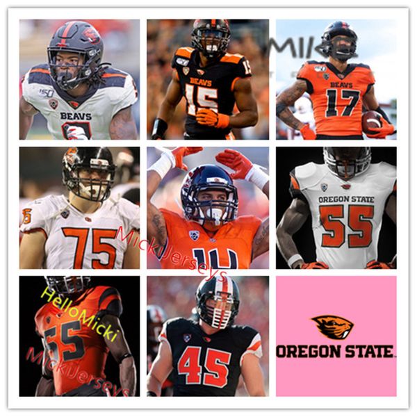 

custom oregon state beavers football chance nolan ben gulbranson addison gumbstrey lowe isaiah newell ta'ron madison omar speights jers, Black