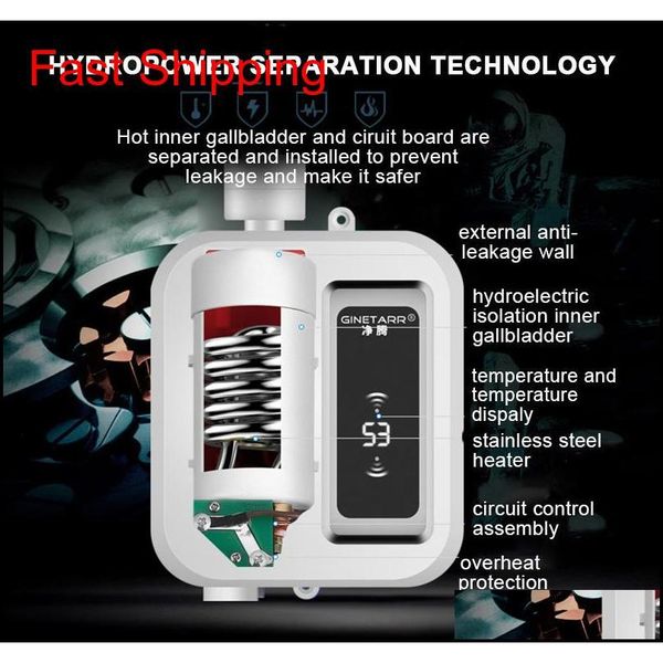 

220v water heater bathroom kitchen instant electric water heater tap temperature display faucet showe qylqmw dh_seller2010