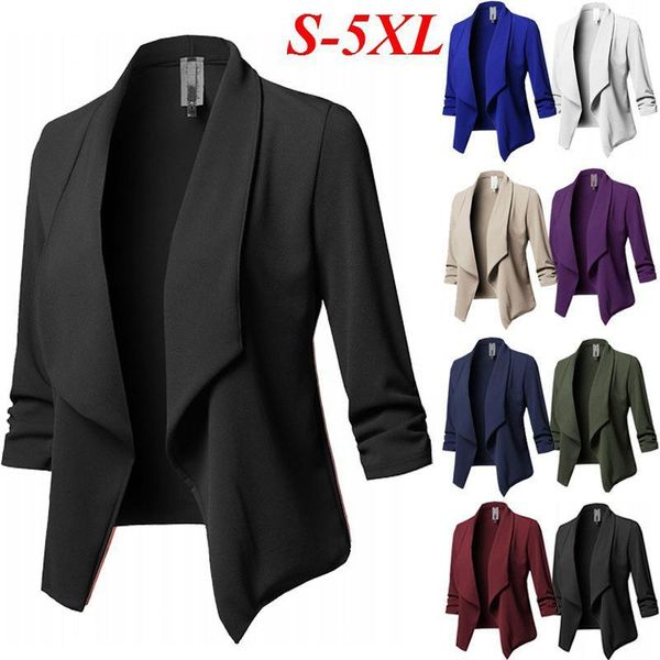 

women blazers and jackets plus size black chamarras de mujer blazer feminino bleiser casual office lady autum outerwear blaser1, White;black