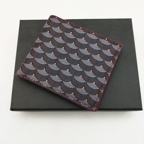 Moda masculina carteiras curtas clássico couro genuíno masculino peixe escala padrão carteira com slot para cartão bifold carteira pequenas carteiras com caixa